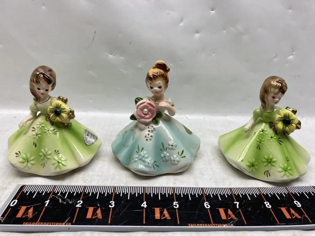 Josef Originals Birthday Girl Figurines, Set of 3
