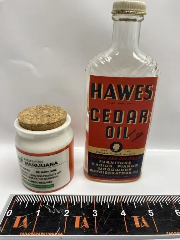 Marijuana Prescription Jar & Hawes Cedar Oil