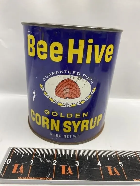 Bee Hive Golden Corn Syrup Tin, 5 lbs