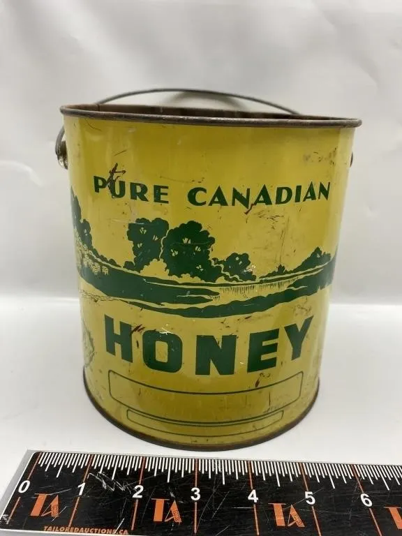 Pure Canadian Honey Tin Pail with Handle