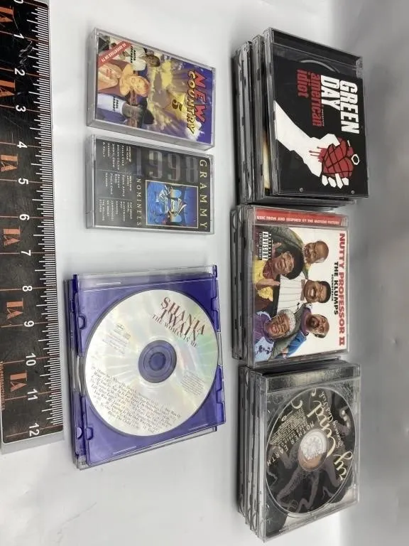 CDs and Cassettes Lot: Green Day, Shania Twain,