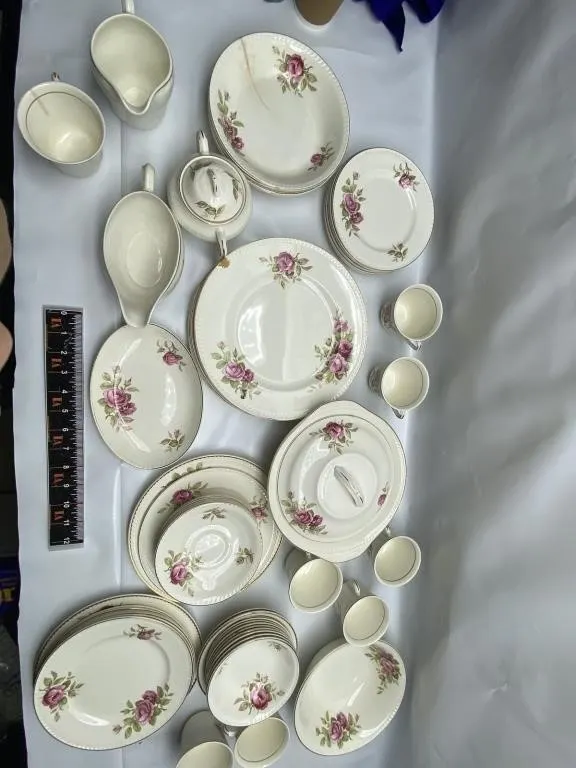 Portland Pottery Rose Pattern China Set, England