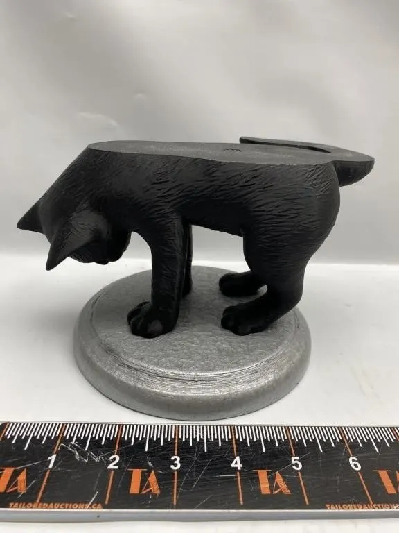 Black Cat Figurine on Round Base