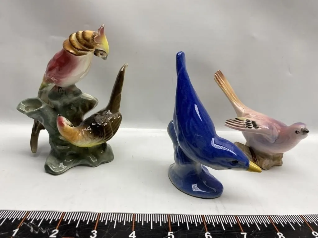 Porcelain bird figurines, set of 4