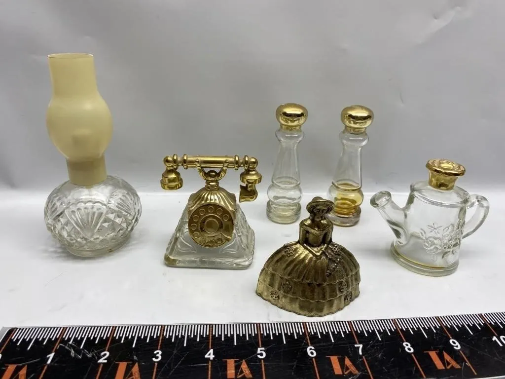 Vintage Glass Perfume Bottles & Figural Decor Lot