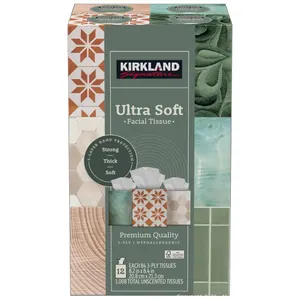 Kirkland Signature Ultra Soft Facial Tissue 3-Ply, 84 Tissues - 12-Count - MSRP $19.99 - SEE LINK