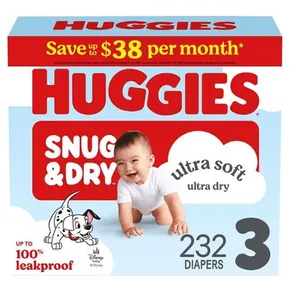 Huggies Snug & Dry Baby Diapers, Size 3x 232-Count - MSRP $46.99 - SEE LINK