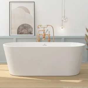 Shangri-La Elite 67" Freestanding Soaking Acrylic Bathtub with Brushed Nickel Drain FerdY-02136-1700-BN MSRP $1,110 Appears New in Box