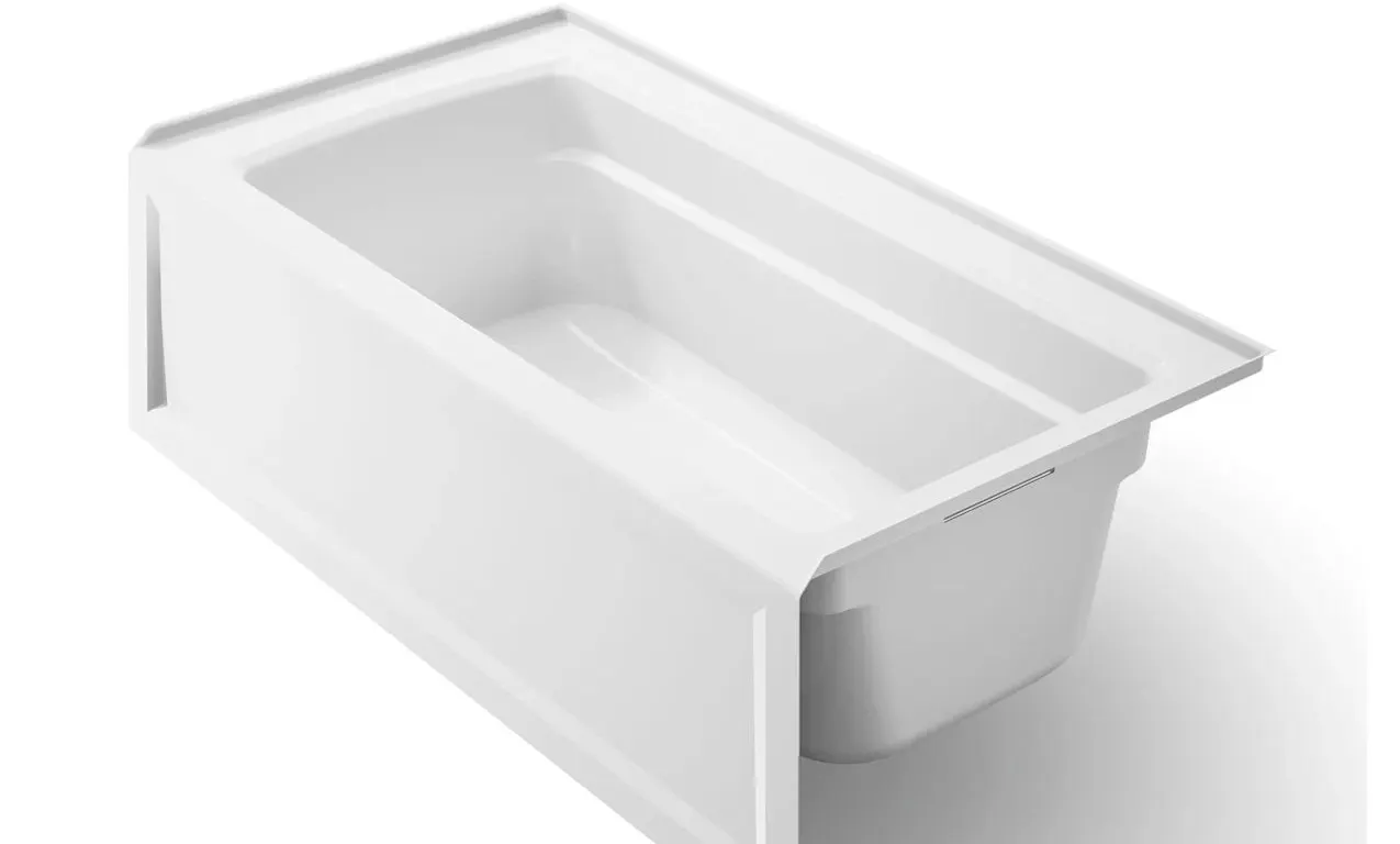 Kohler Archer Collection 60" Three Wall Alcove Soaker Bath Tub with Armrests, Lumbar Support and Right Drain MSRP $1,057 Appears New in Box