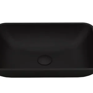 Vigo Sottile 18-1/8" L x 13" W x 4-1/8" H Rectangular Glass Vessel Bathroom Sink Matte Black MSRP $160 Appears New in Box