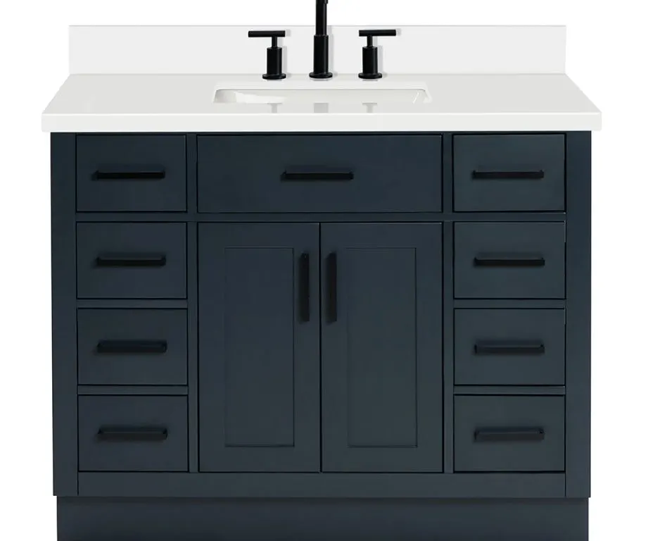 Ariel Hepburn 43" Free Standing Single Basin Vanity Set with Cabinet and Quartz Vanity Top MSRP $1,249 Appears New