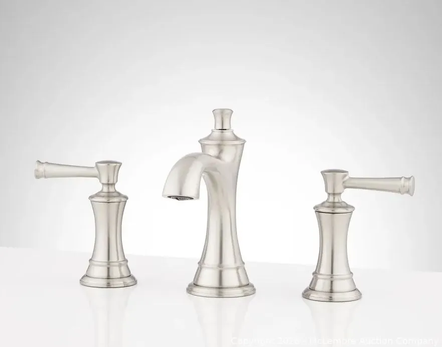 Signature Hardware Beasley 1.2 GPM Widespread Bathroom Faucet Brushed Nickel MSRP $366 Appears New in Box