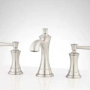 Signature Hardware Beasley 1.2 GPM Widespread Bathroom Faucet Brushed Nickel MSRP $366 Appears New in Box