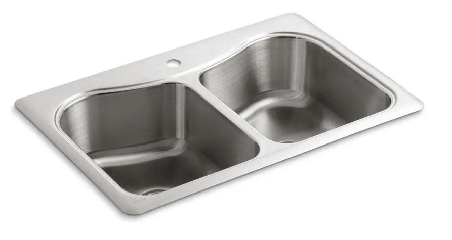 Kohler Staccato 33 X 22 In 1-Hole Stainless Steel Double Bowl Drop-In Kitchen Sink With Sound Dampening MSRP $358 Appears New in Box
