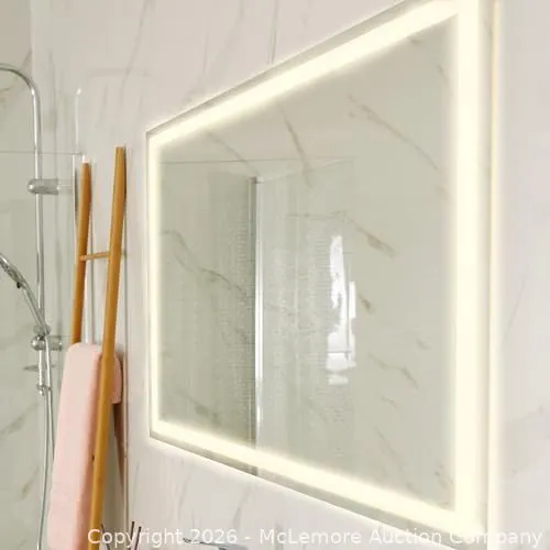 Jonathan Y Pax 24" W x 32" H Small Rectangular Frameless Antifog Front/Back-Lit Wall Bathroom Vanity Mirror with Smart Touch MSRP $161 Appears New in