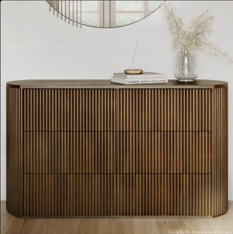 Latitude Run Ellison Fluted Solid Wood Dresser Fully Assembled MSRP $3,839 Appears New