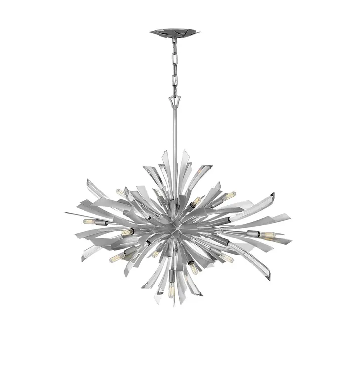Fredrick Ramond Vida 13 Light 36" Wide Abstract Chandelier Glacial finish Open Box Missing one crystal see pics MSRP $3,800 Appears in good condition