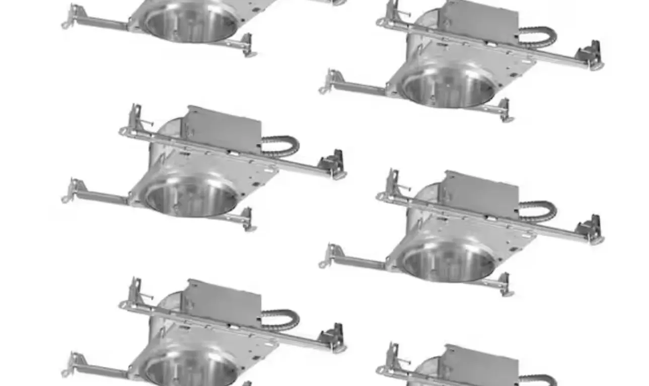 Halo 6-Pack 6" Aluminum Recessed Lighting Housing for New Construction Shallow Ceiling, Insulation Contact, Air-Tite MSRP $108 Appears New in Box
