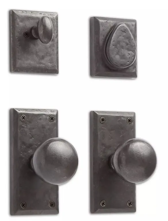Signature Hardware Marwick Rectangular Solid Bronze Knob Set Passage Set MSRP $410 Appears New in Box