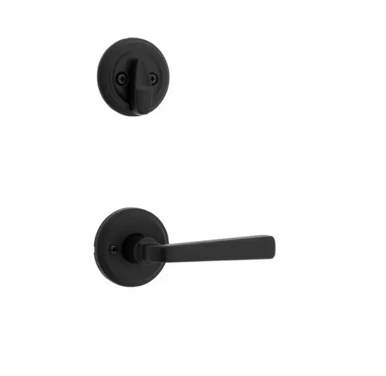 Kwikset Trafford 966 Single Cylinder interior Pack with Lever For 687 & 800 Series Handlesets in in Matte Black Appears New in Box