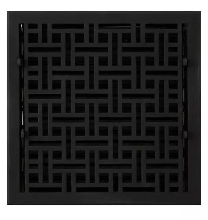 Wicker Style Cast Iron Floor Register - 12" x 12" (13-1/4" x 13-1/4" Overall) MSRP $150 Appears New in Box