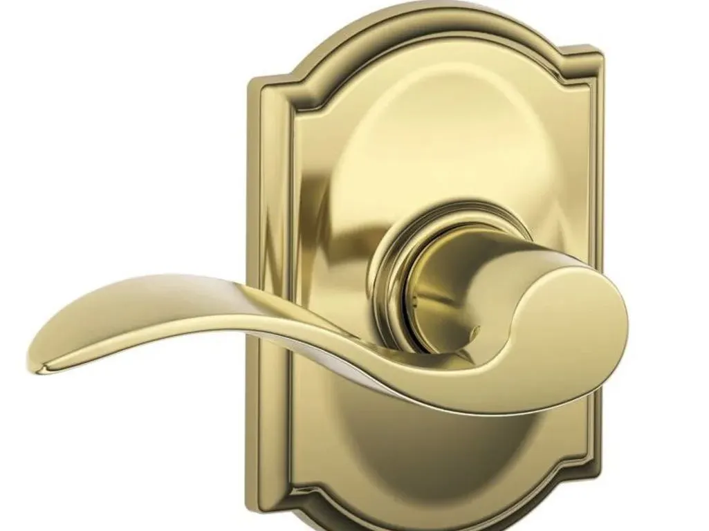 Schlage Accent Passage Door Lever Set with the Decorative Camelot Trim Open box