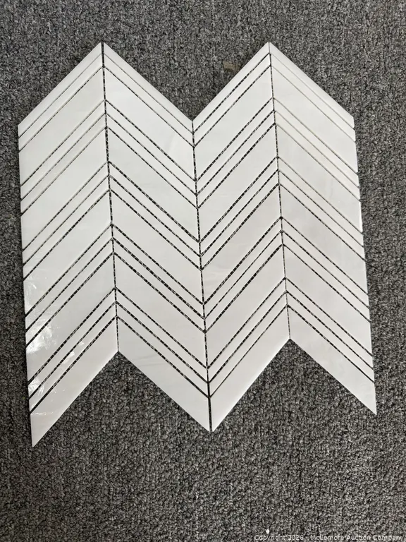 Medici & Co Chevron 12" x 12" Glass Random Mosaic Wall Tile (Set of 10 each box ) 3 BOXES MSRP $462 EACH BOX Appears New in Box