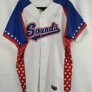 Michael Blazek Game Worn 7/4 2014 Nashville Sounds Signed Jersey
