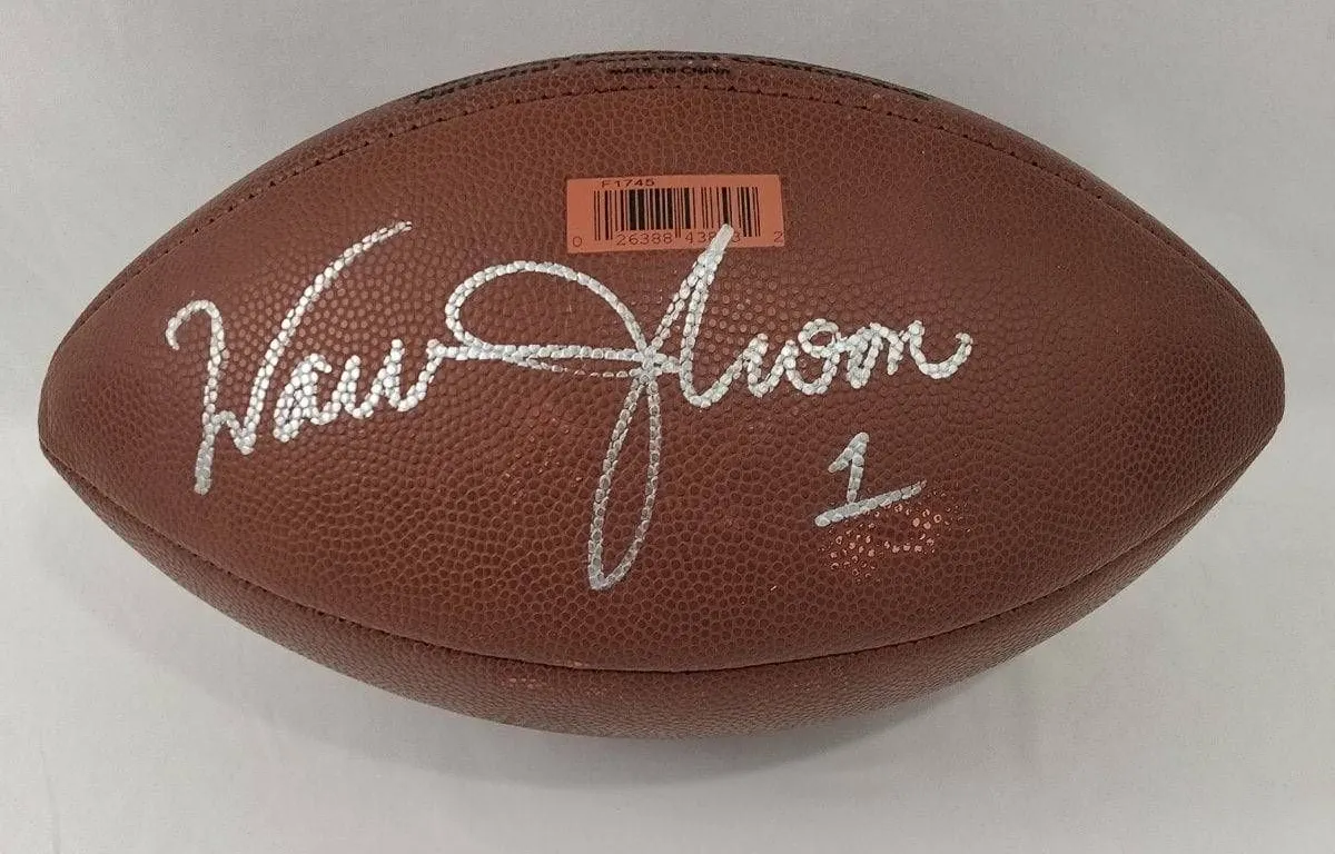 Warren Moon Wilson NFL Football Signed JSA Authenticated