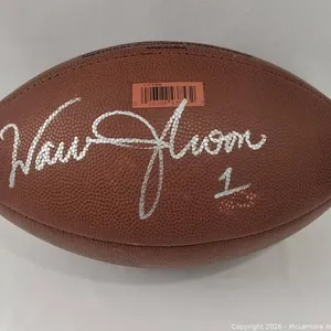 Warren Moon Wilson NFL Football Signed JSA Authenticated