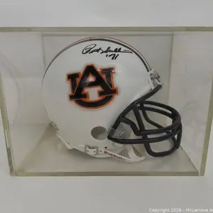Pat Sullivan Signed Auburn Riddell Mini Helmet COA Sticker