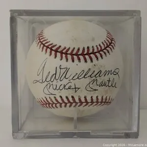 Ted Williams & Mickey Mantle Signed Autographed Baseball