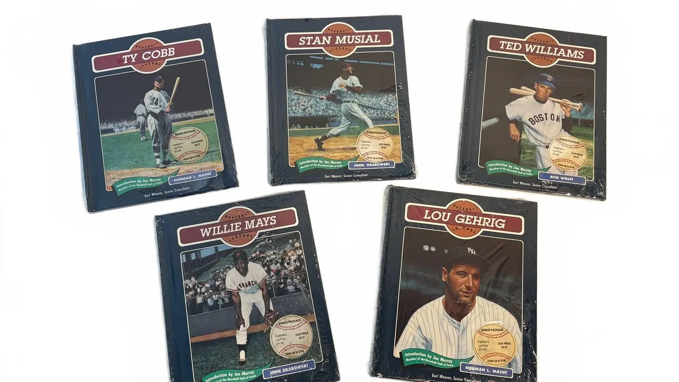 Vintage 1990's Baseball Pioneers Book Set Cobb Gehrig Mays