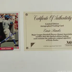 Ernie Banks Signed All-Star Autographs Card