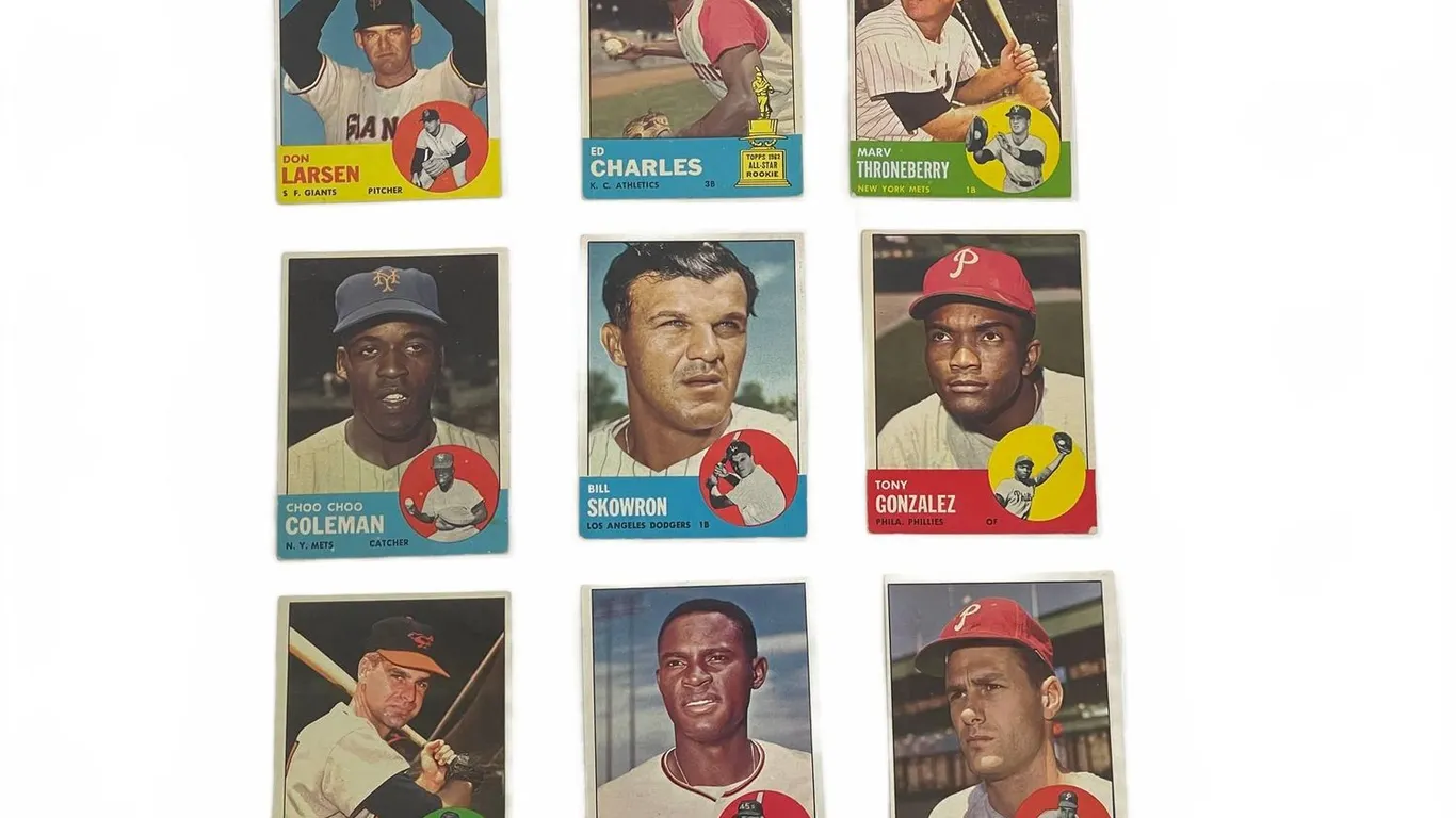 Topps 1963 Baseball Cards Lot of 9