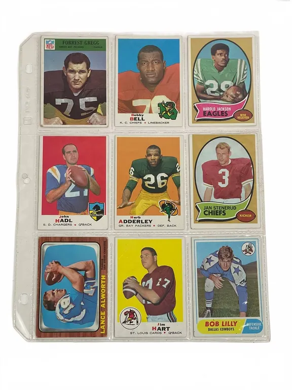 NFL 1950's-1970's Football Card Lot of 9