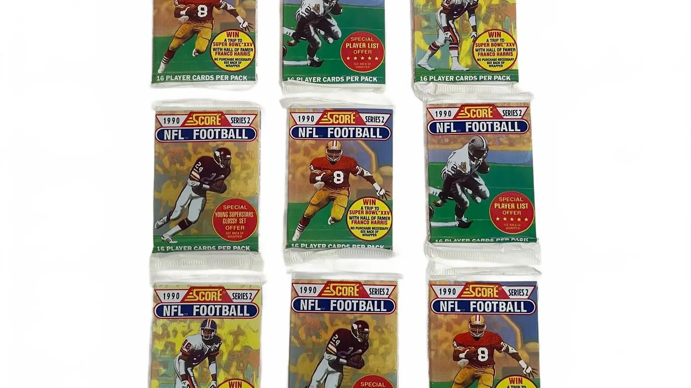 1990 Score NFL Football Card Packs Lot of 9
