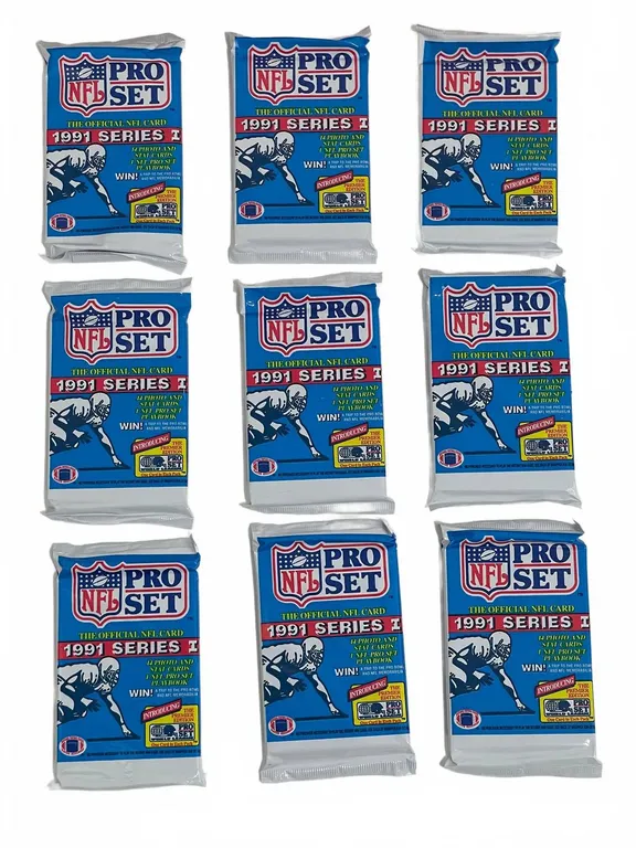 NFL 1991 Pro Set Football Cards - 9 Packs