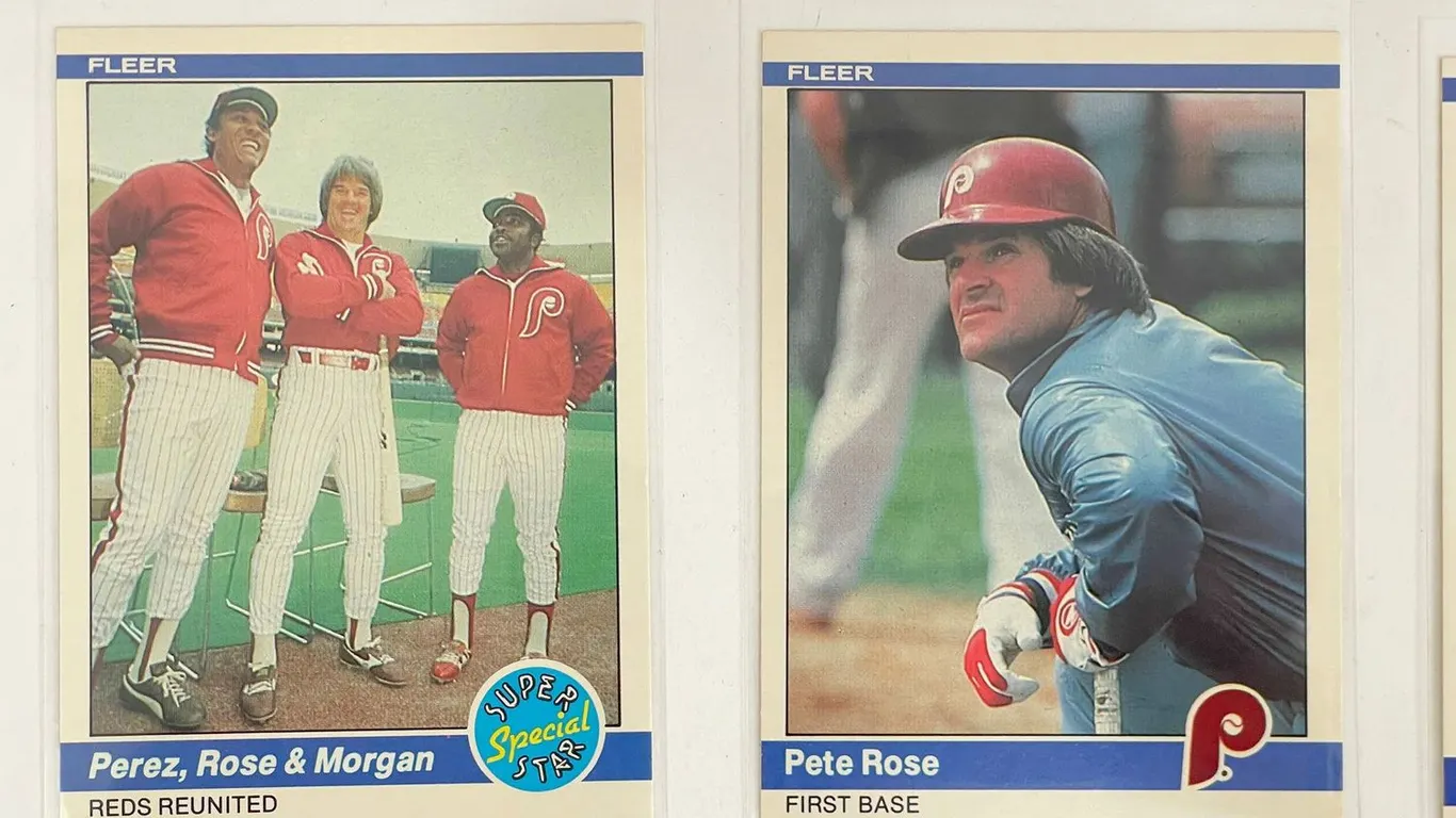 Reds Reunited 1984 Fleer HOF Rose Morgan Perez Baseball Cards