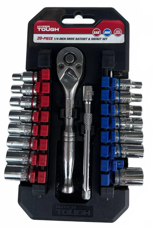 Hyper Tough 20-Piece 1/4" Ratchet Socket Set