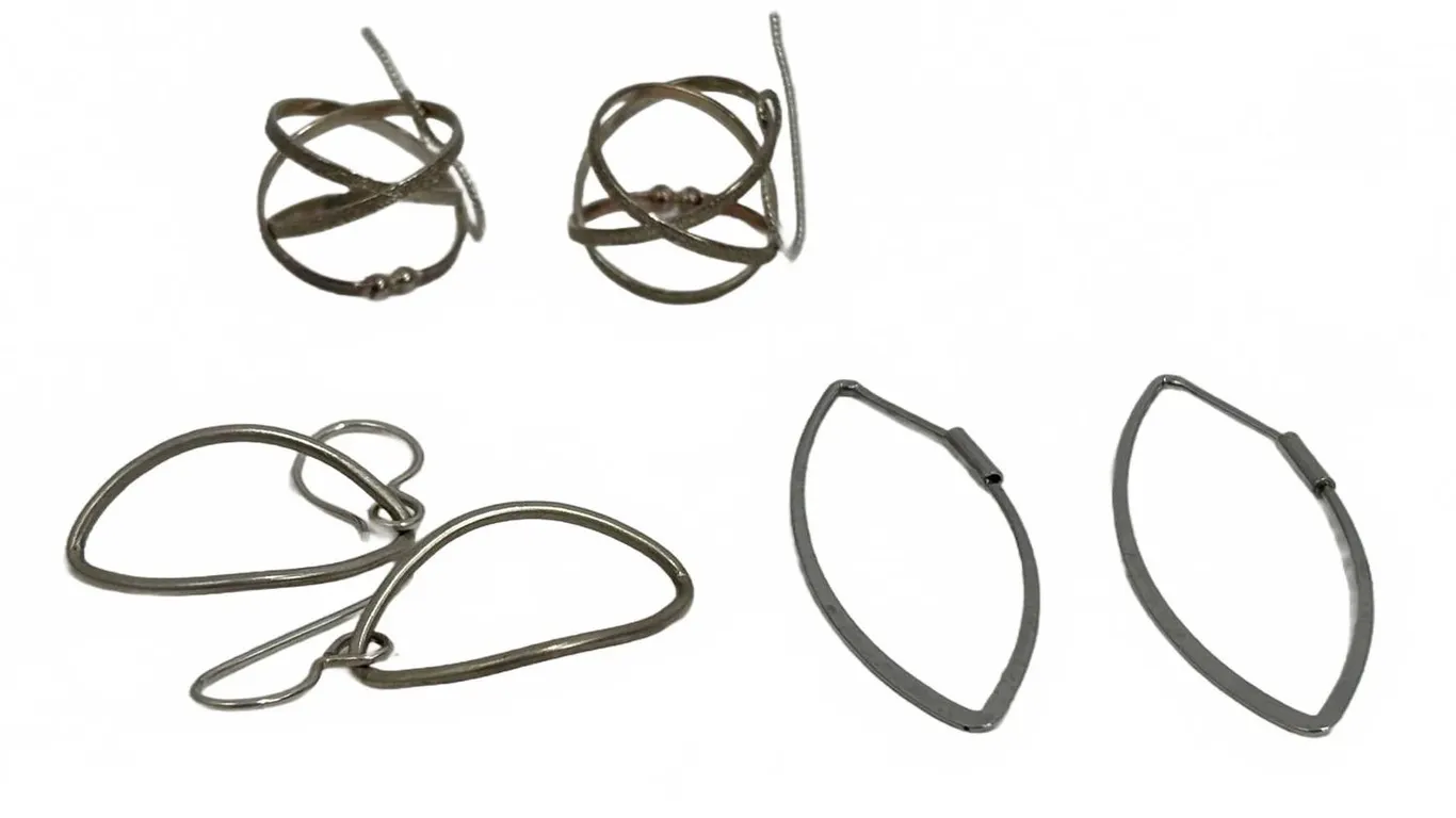 Three Mixed Metal Earrings