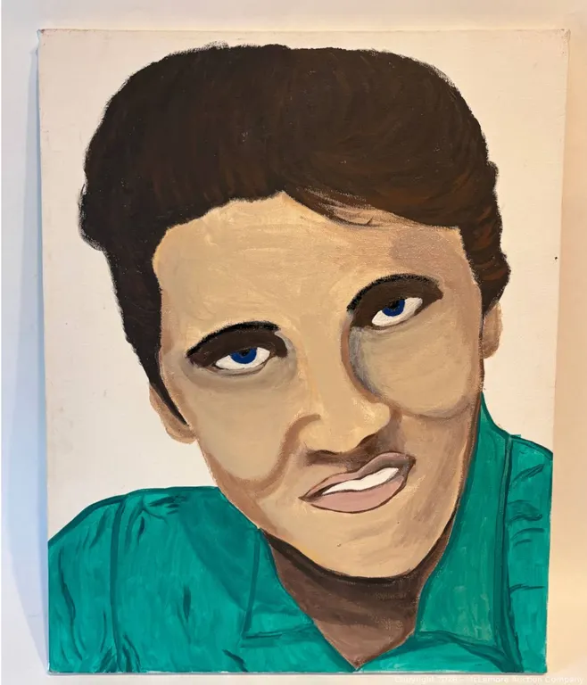 Original Canvas Portrait Painting of Elvis