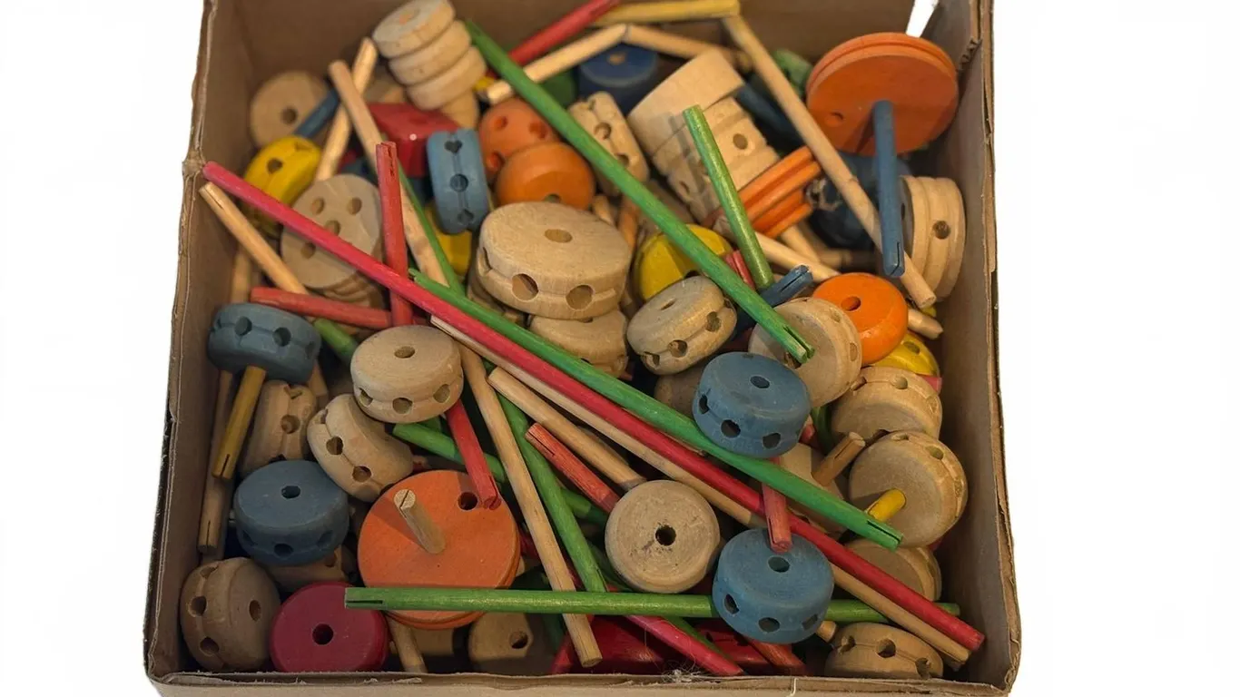 Wooden Construction Toy Parts Assortment