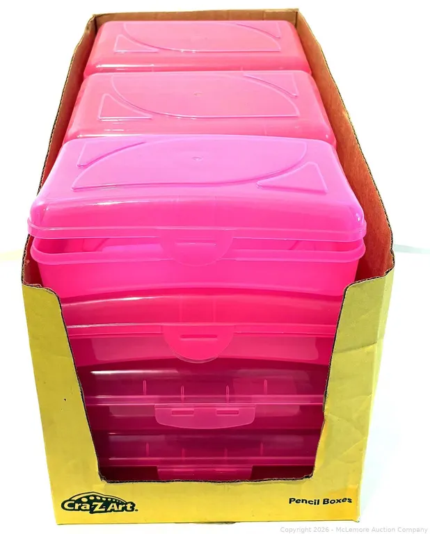 Cra-Z-Art Pink Plastic Pencil Boxes Set