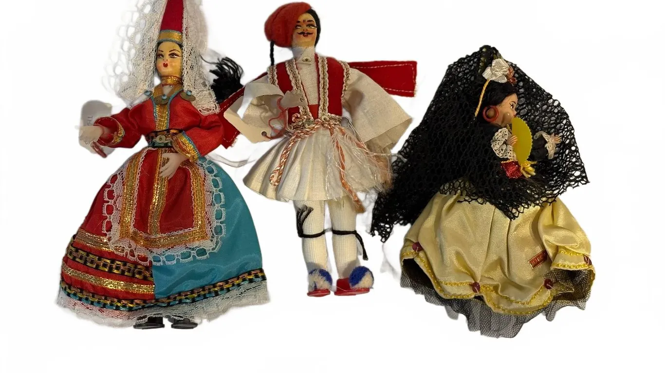 Three Traditional Costume Dolls