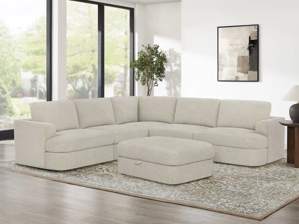 (Brand New) Henredon Corvin 6-piece Fabric Modular Sectional with Storage Ottoman - MSRP $1,999.99 - SEE LINK