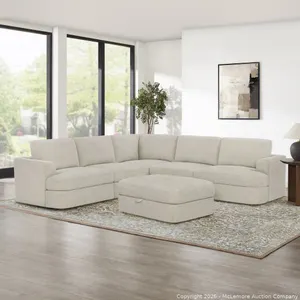 (Brand New) Henredon Corvin 6-piece Fabric Modular Sectional with Storage Ottoman - MSRP $1,999.99 - SEE LINK