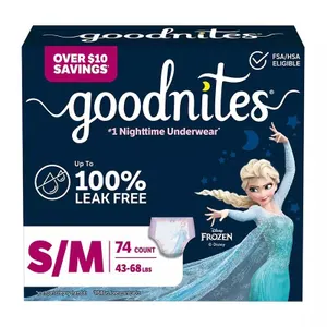 Goodnites Girls' Nighttime Bedwetting Underwear, S/M - 74-Count - MSRP $42.99 - SEE LINK