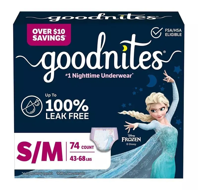 Goodnites Girls' Nighttime Bedwetting Underwear, S/M - 74-Count - MSRP $42.99 - SEE LINK