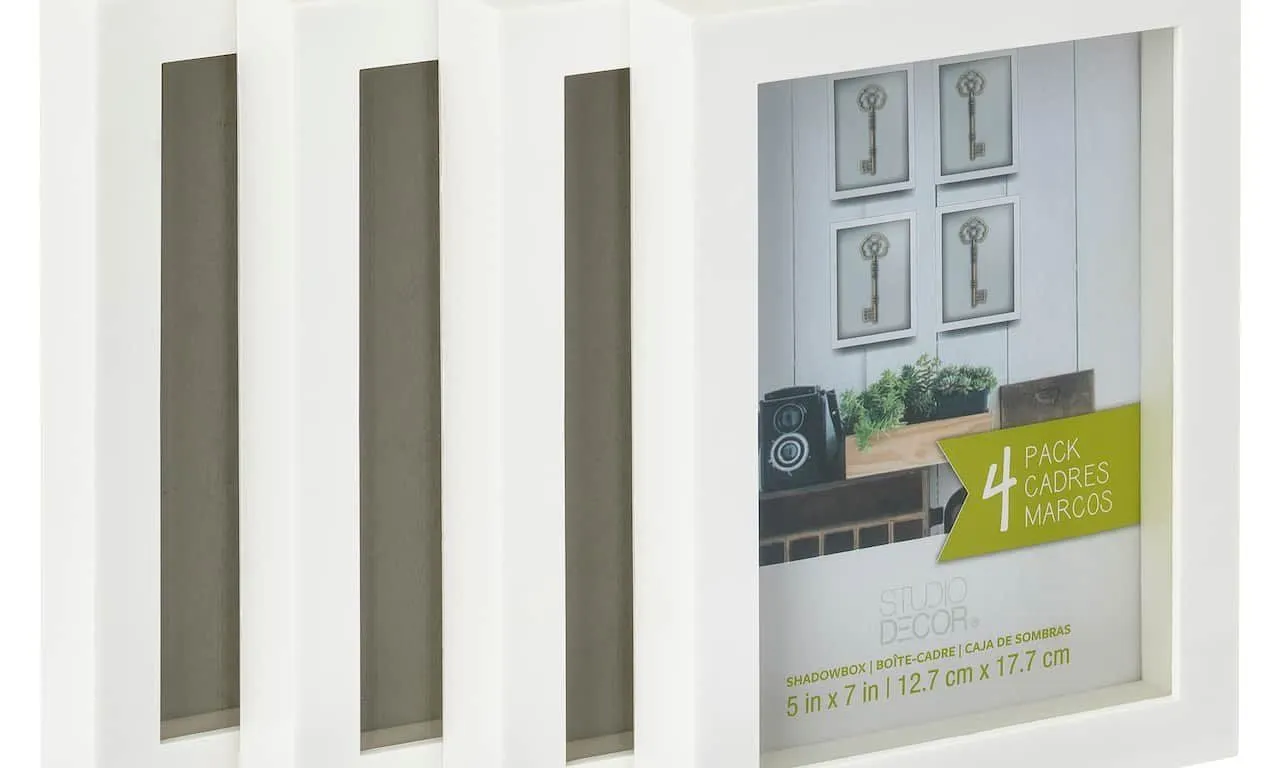 Studio Décor® White Shadow Box, 5" x 7" - 4-Pack - MSRP $24.99